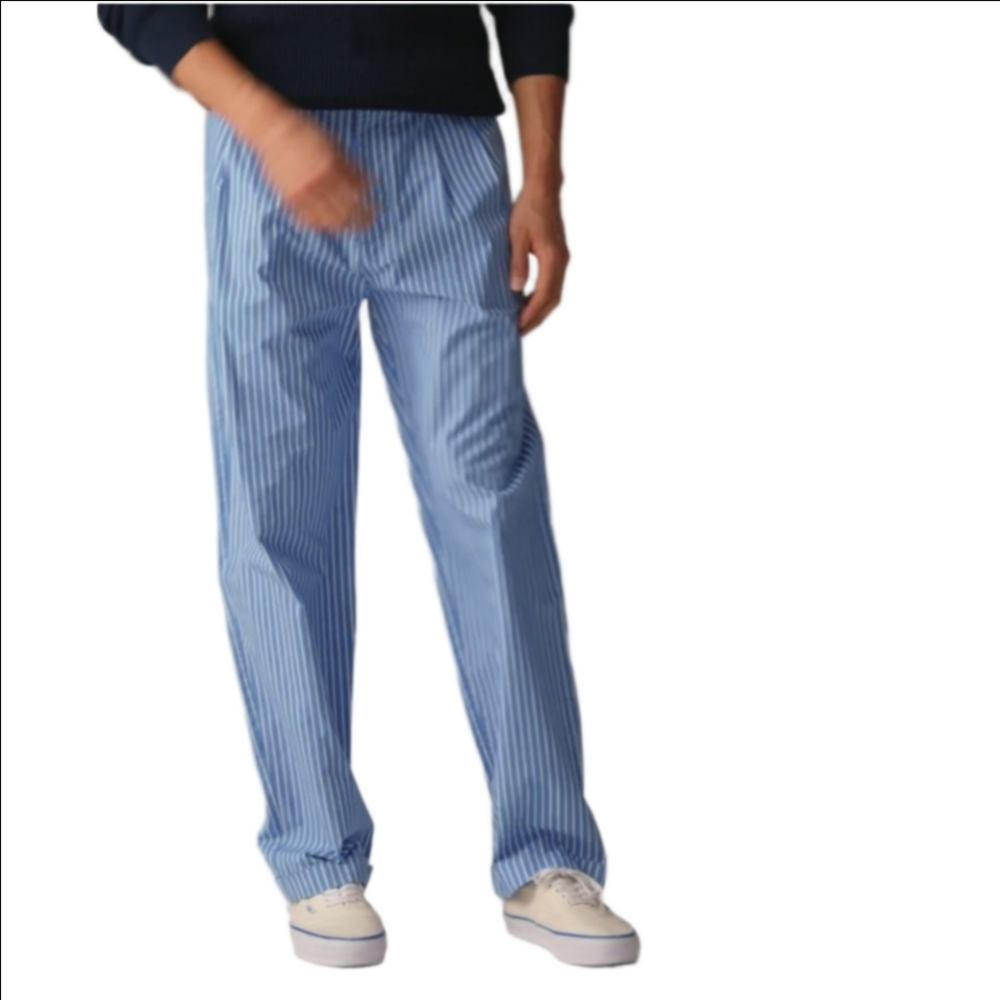 J Crew Relaxed-fit double-pleated cotton poplin chino pant CG756  Size 33x34
